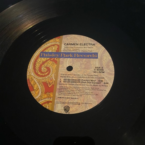 Carmen Electra "Go Go Dancer" 12inch Vinyl Record Paisley Park Records 1992 - Picture 4 of 4